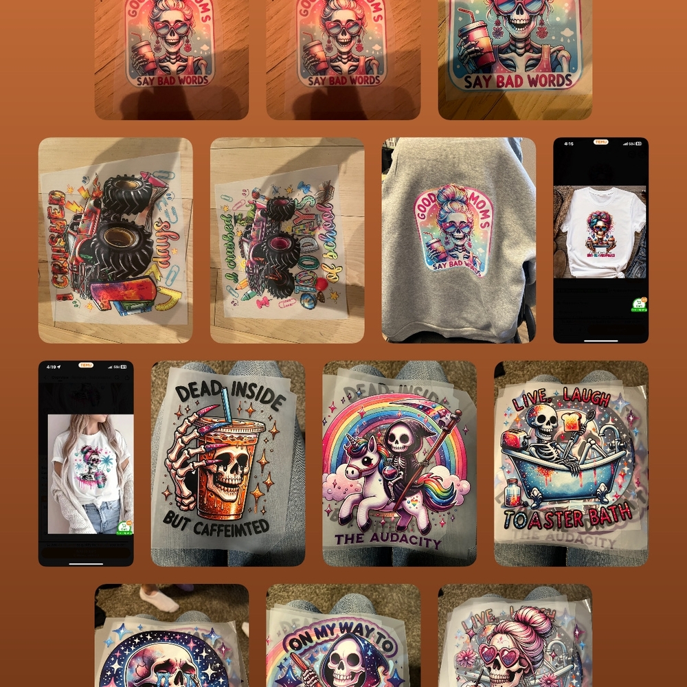 Kids Graphic Tee - Colorful Skull Design Sweaters And Shirts Custom Made